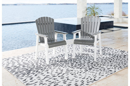 Transville Gray/White Outdoor Dining Arm Chair, Set of 2 - P210-601A - Bien Home Furniture &amp; Electronics