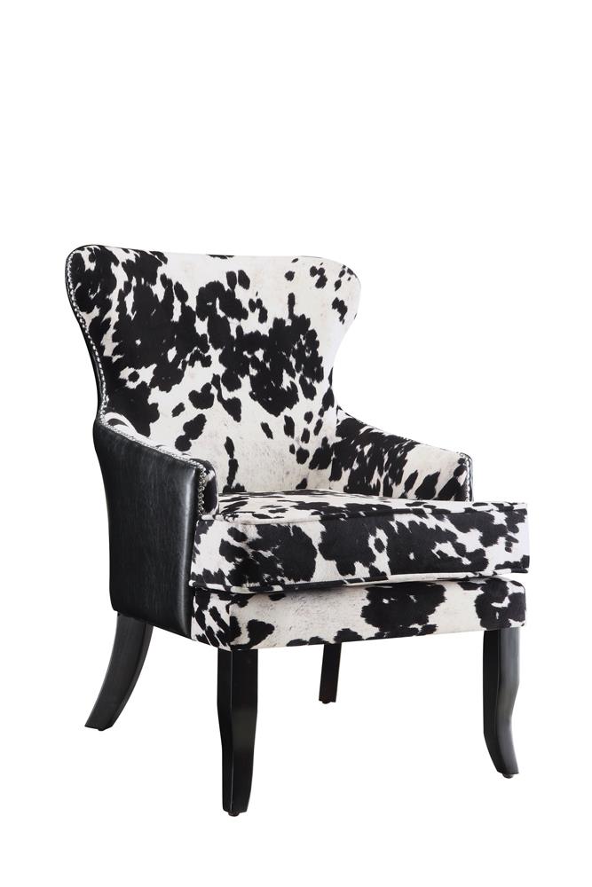 Trea Black/White Cowhide Print Accent Chair - 902169 - Bien Home Furniture &amp; Electronics