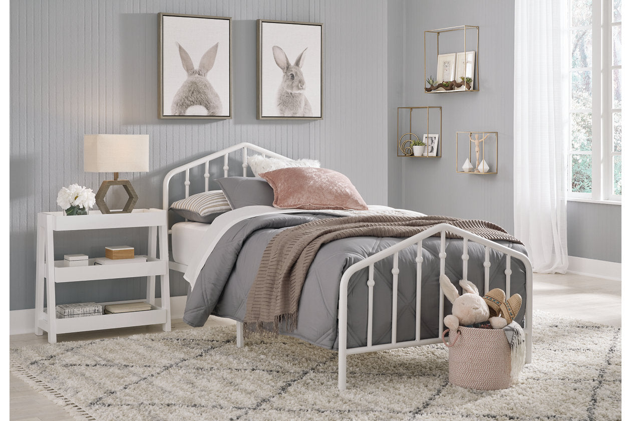 Trentlore White Twin Metal Bed - B076-671 - Bien Home Furniture &amp; Electronics