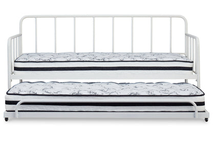 Trentlore White Twin Metal Day Bed with Trundle - SET | B076-260 | B076-280 - Bien Home Furniture &amp; Electronics