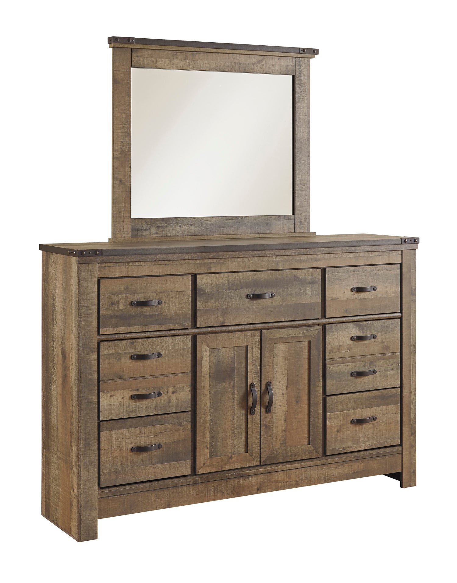 Trinell Brown Panel Bedroom Set with Fireplace Option - SET | B446-56 | B446-58 | B446-97 | B446-32 | B446-26 | B446-92 - Bien Home Furniture &amp; Electronics