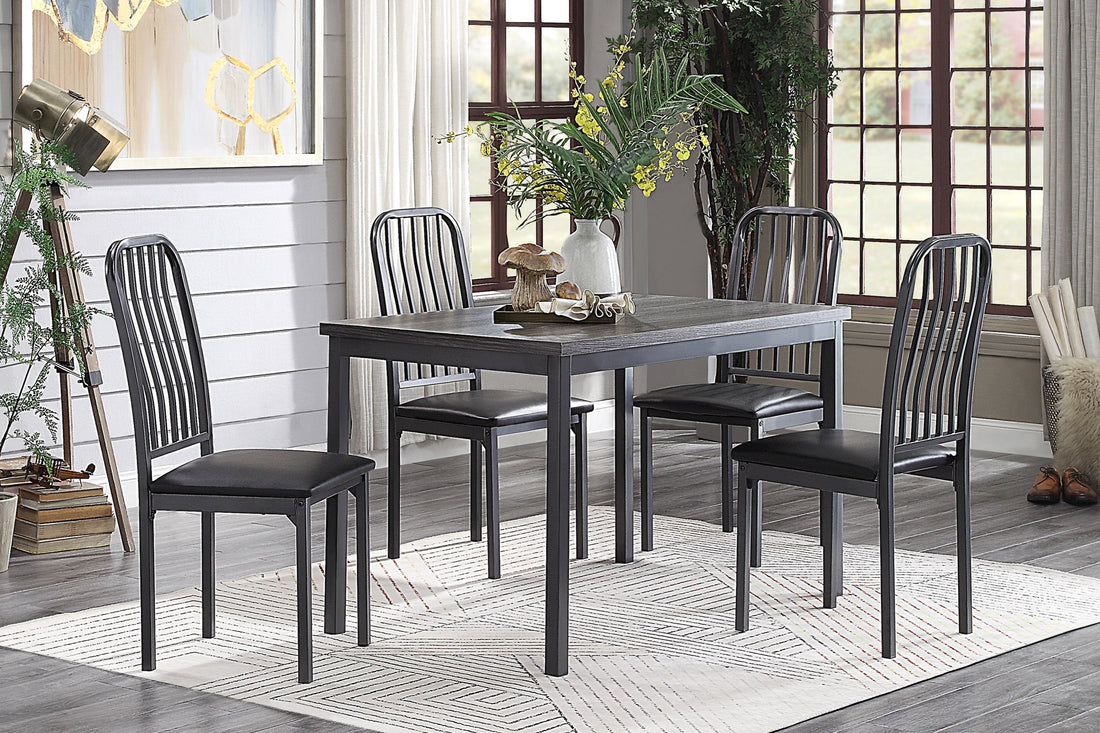 Tripp Gray Metal Dining Set - SET | 5664-48 | 5664S(3) - Bien Home Furniture &amp; Electronics