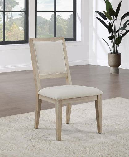 Trofello Upholstered Dining Side Chair White Washed and Beige (Set of 2) - 123122 - Bien Home Furniture &amp; Electronics