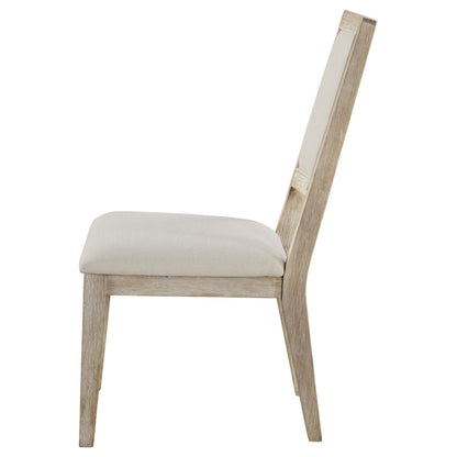 Trofello Upholstered Dining Side Chair White Washed and Beige (Set of 2) - 123122 - Bien Home Furniture &amp; Electronics