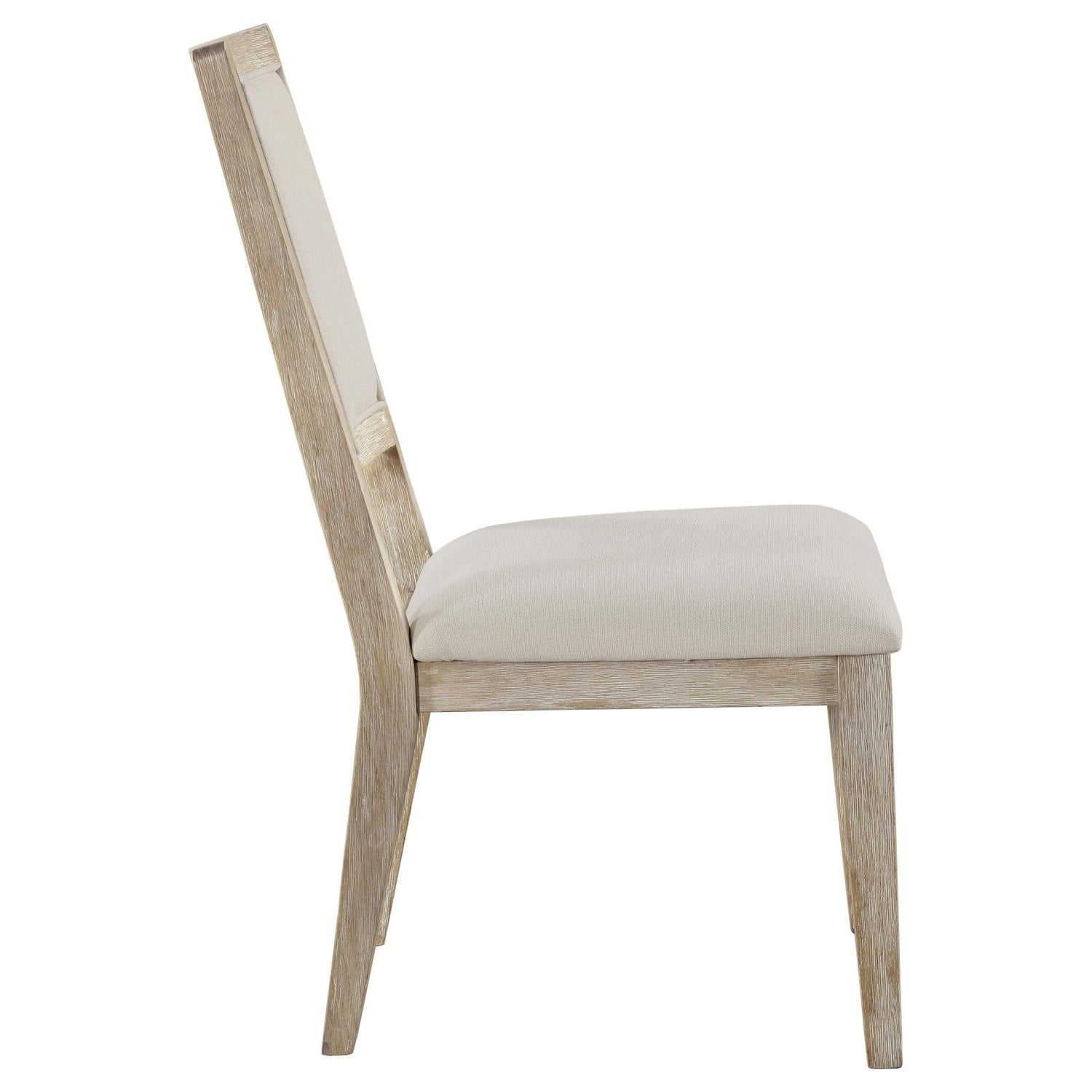 Trofello Upholstered Dining Side Chair White Washed and Beige (Set of 2) - 123122 - Bien Home Furniture &amp; Electronics
