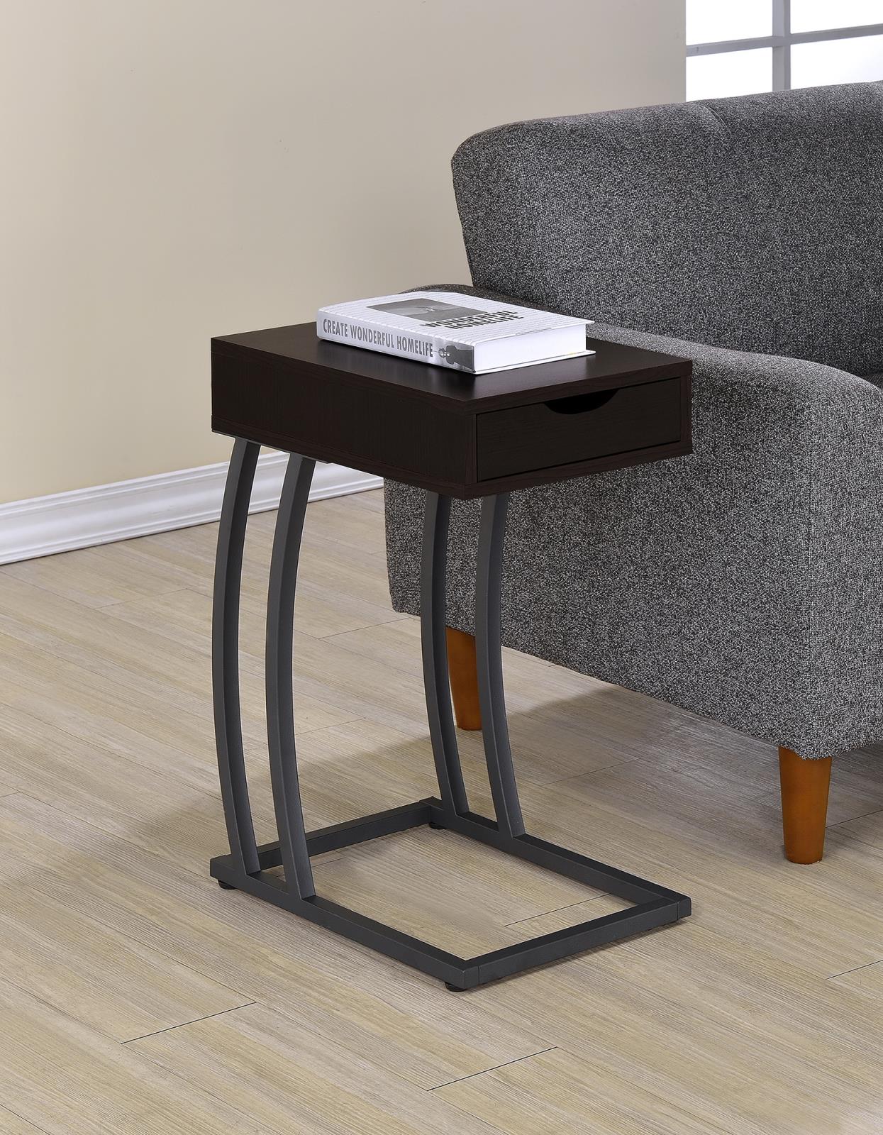 Troy Cappuccino Accent Table with Power Outlet - 900578 - Bien Home Furniture &amp; Electronics