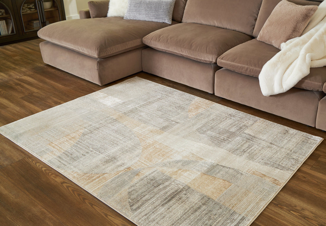 Truward Linen/Gray/Caramel Medium Rug - R406472 - Bien Home Furniture &amp; Electronics