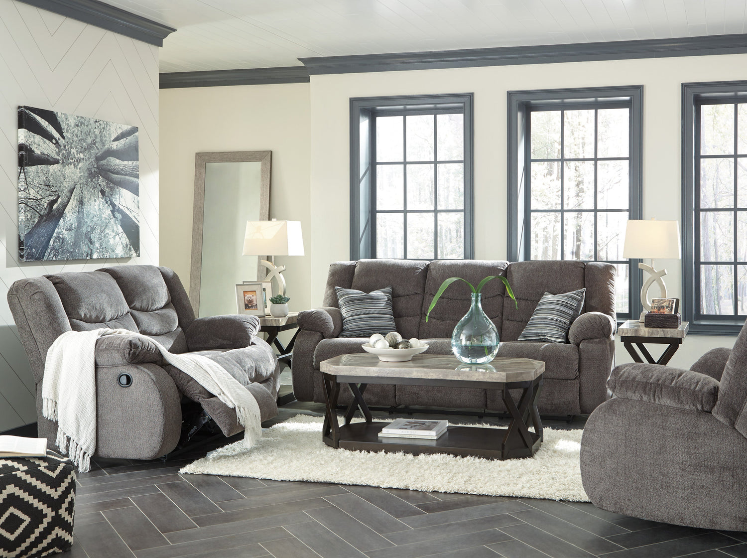 Tulen Gray Reclining Living Room Set - SET | 9860688 | 9860686 | 9860625 - Bien Home Furniture &amp; Electronics