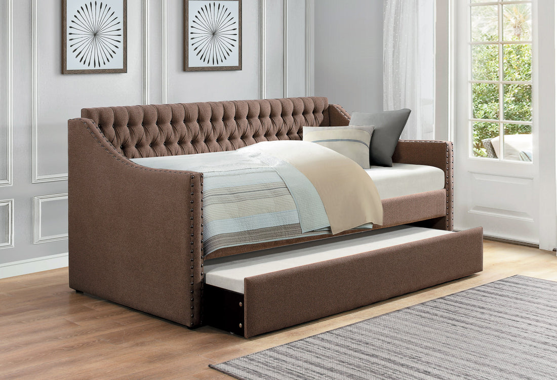 Tulney Brown Daybed with Trundle - SET | 4966BR-A | 4966BR-B - Bien Home Furniture &amp; Electronics