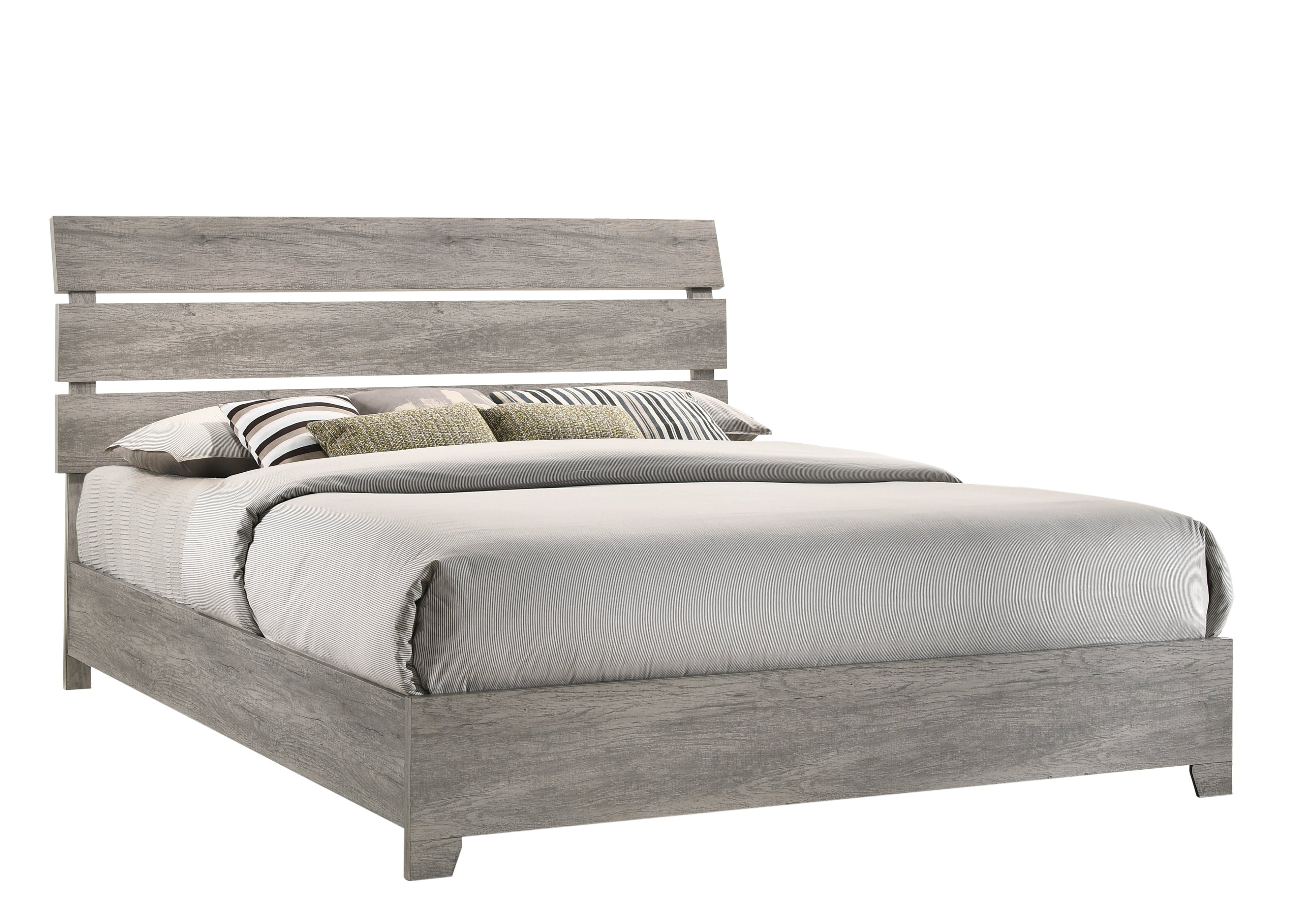 Tundra Gray King Platform Bed - SET | B5520-K-HBFB | B5520-KQ-RAIL - Bien Home Furniture &amp; Electronics