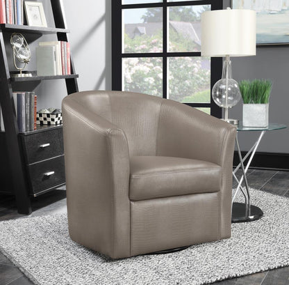 Turner Champagne Upholstery Sloped Arm Accent Swivel Chair - 902726 - Bien Home Furniture &amp; Electronics