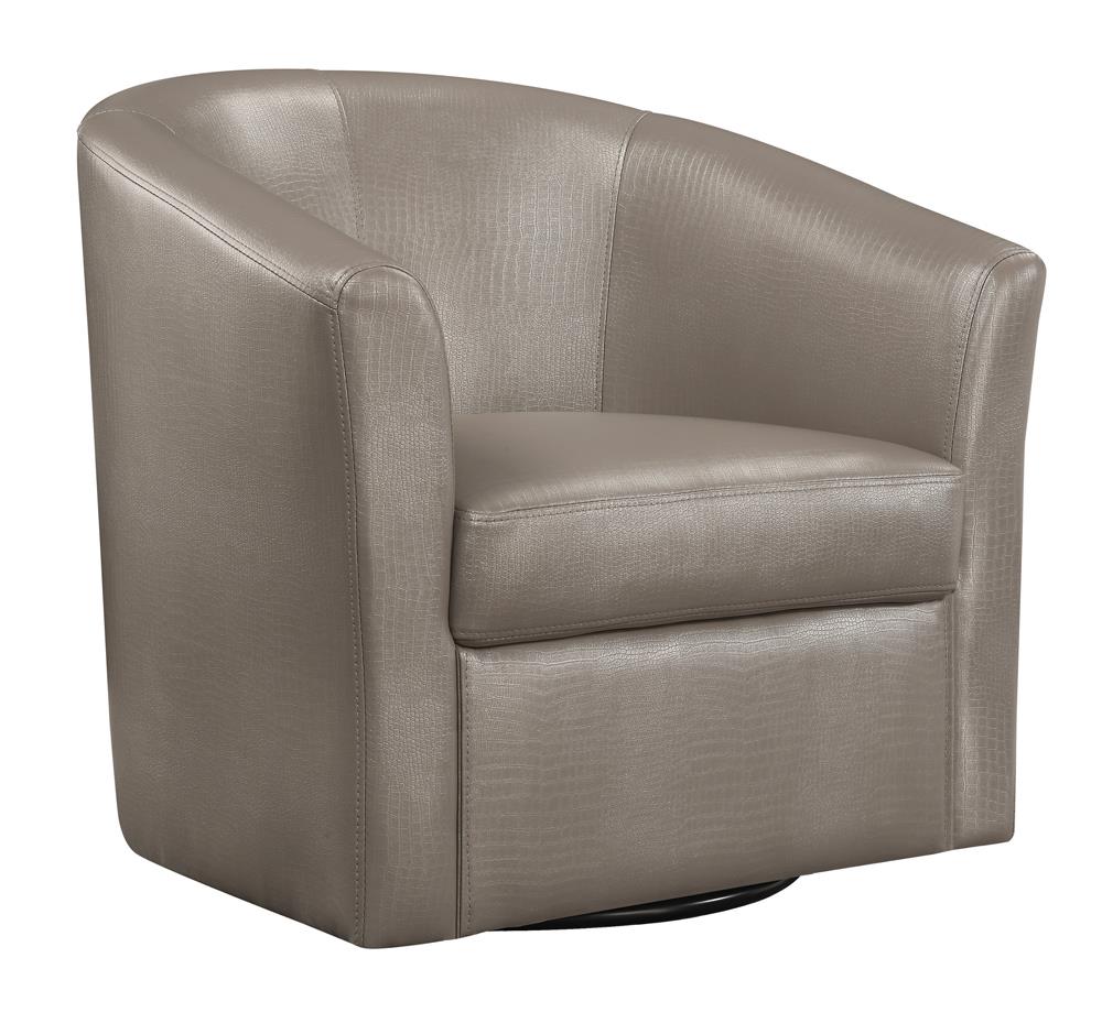 Turner Champagne Upholstery Sloped Arm Accent Swivel Chair - 902726 - Bien Home Furniture &amp; Electronics