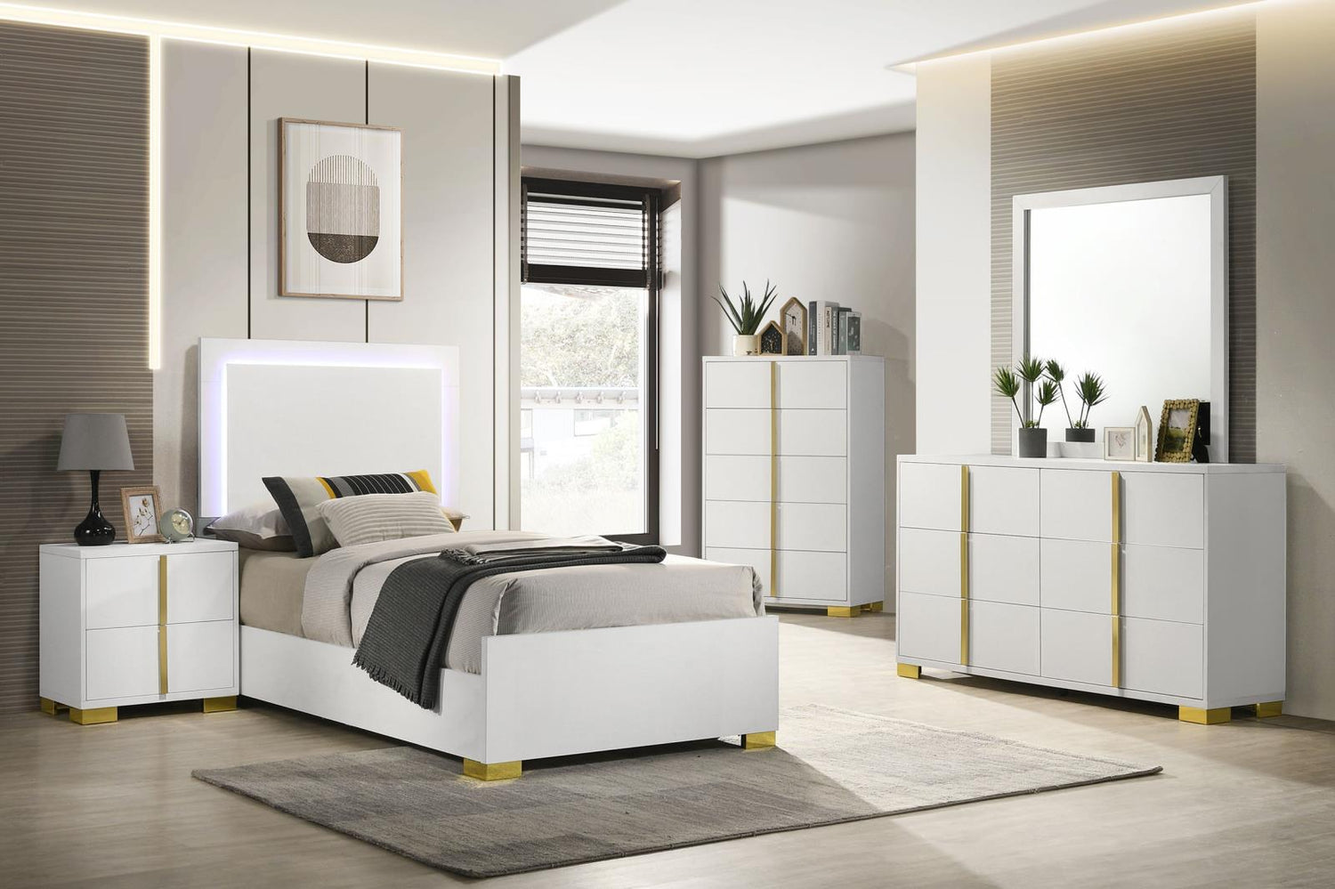 TWIN BED 5 PC SET - 222931T-S5 - Bien Home Furniture &amp; Electronics