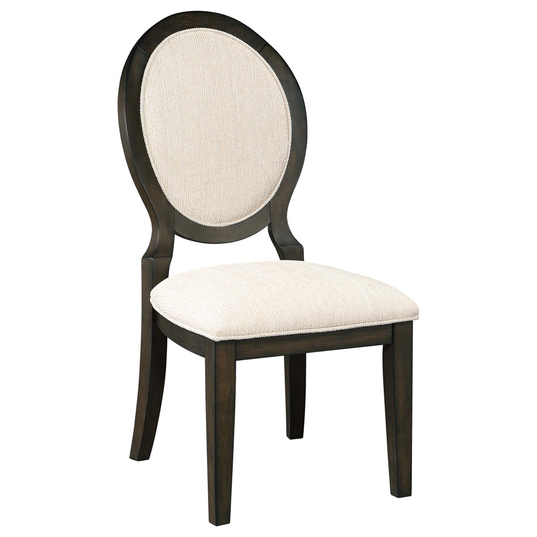 Twyla Upholstered Dining Chairs with Oval Back (Set of 2) Cream/Dark Cocoa - 115102 - Bien Home Furniture &amp; Electronics