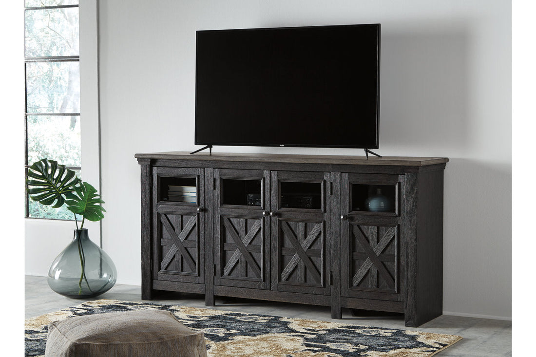 Tyler Creek Black/Gray 74&quot; TV Stand - W736-68 - Bien Home Furniture &amp; Electronics