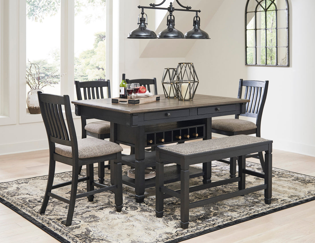 Tyler Creek Black/Grayish Brown Counter Height Set - SET | D736-32 | D736-124(2) - Bien Home Furniture & Electronics