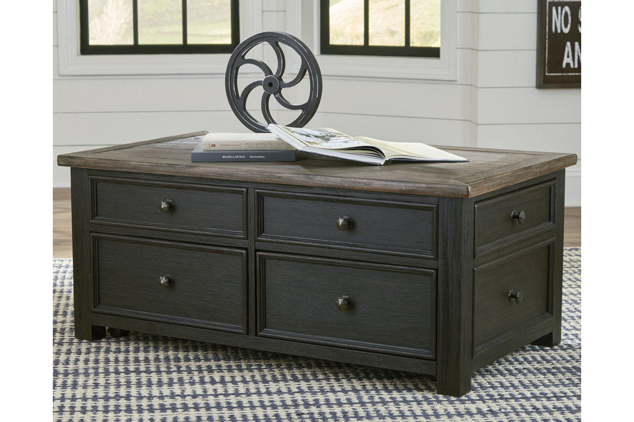 Tyler Creek Grayish Brown/Black Coffee Table with Lift Top - T736-20 - Bien Home Furniture &amp; Electronics