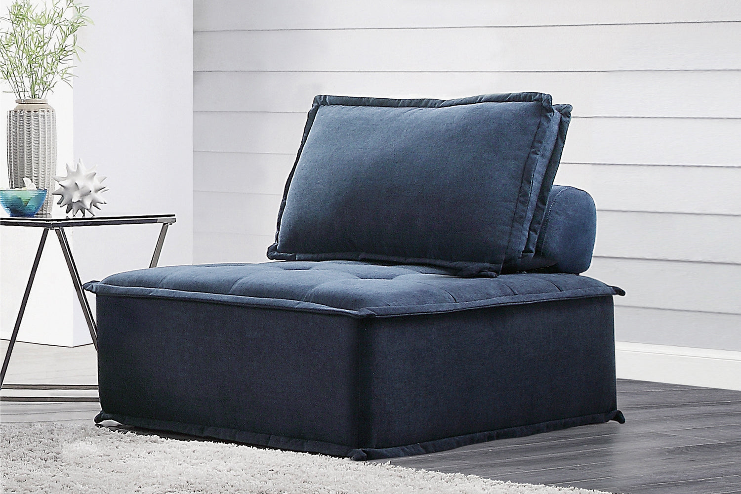 Ulrich Blue Modular Chair with Removable Bolster - 9545BU-1 - Bien Home Furniture &amp; Electronics