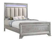 Vail Gray Queen LED Upholstered Panel Bed - SET | B7200-Q-HB | B7200-Q-FB | B7200-KQ-RAIL - Bien Home Furniture & Electronics