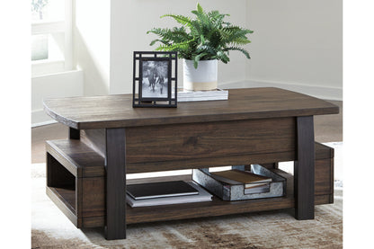Vailbry Brown Coffee Table with Lift Top - T758-9 - Bien Home Furniture &amp; Electronics