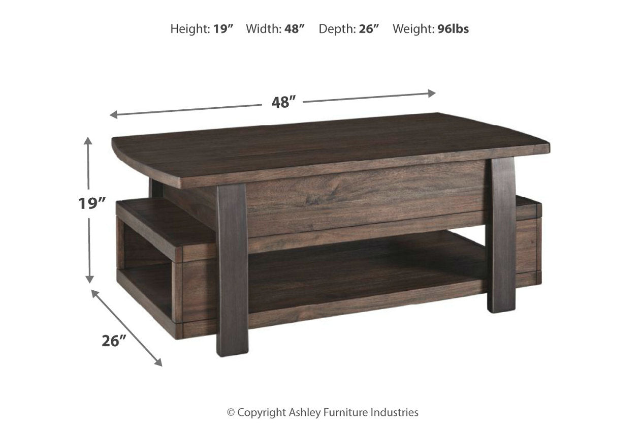 Vailbry Brown Coffee Table with Lift Top - T758-9 - Bien Home Furniture &amp; Electronics