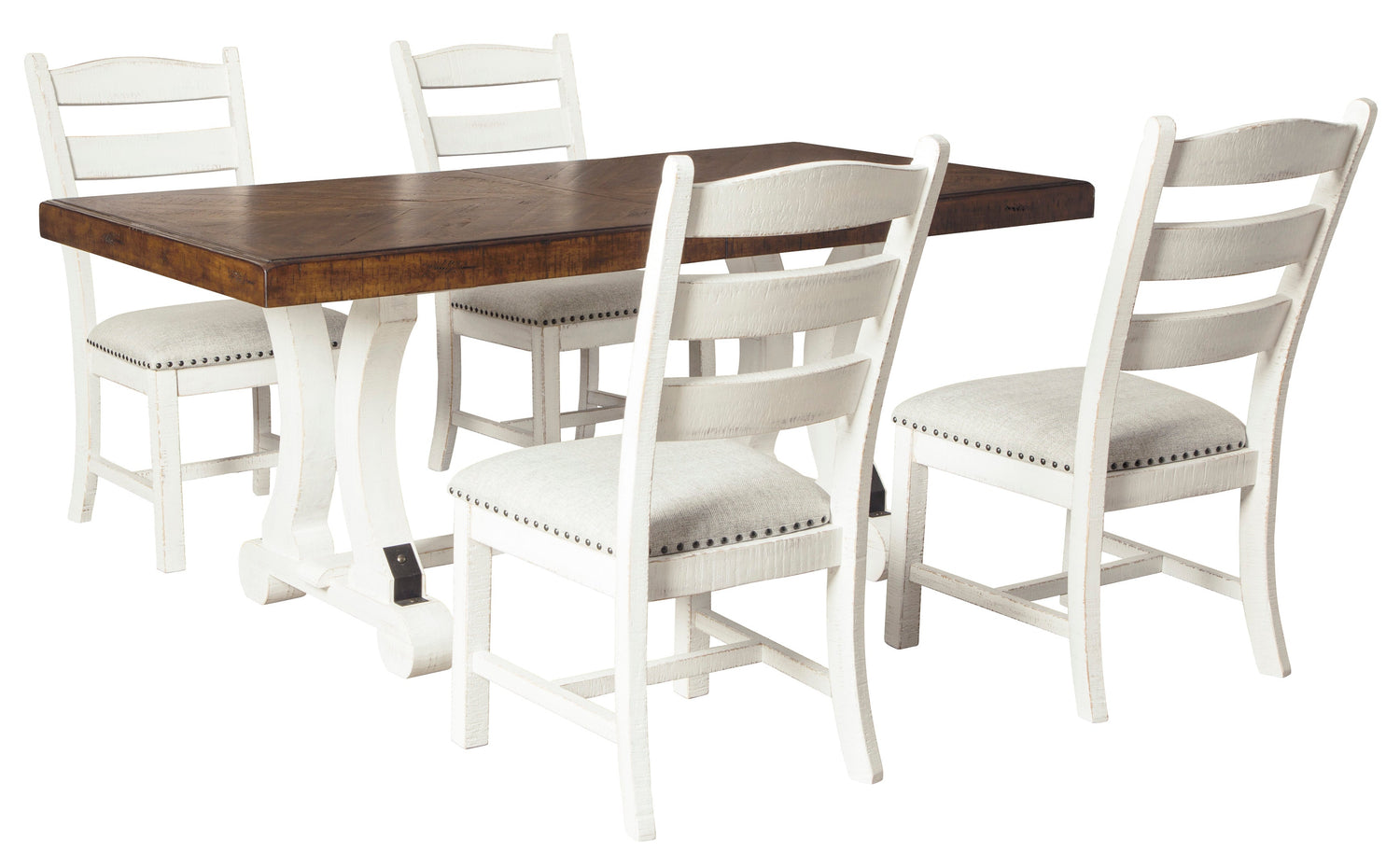 Valebeck Beige/White Rectangular Dining Set - SET | D546-35 | D546-01(2) - Bien Home Furniture &amp; Electronics