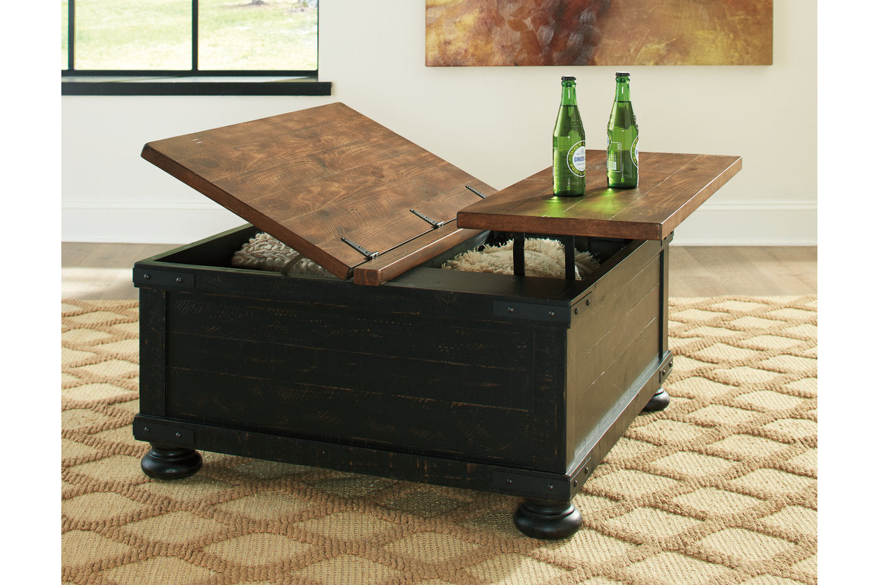 Valebeck Black/Brown Coffee Table with Lift Top - T468-00 - Bien Home Furniture &amp; Electronics