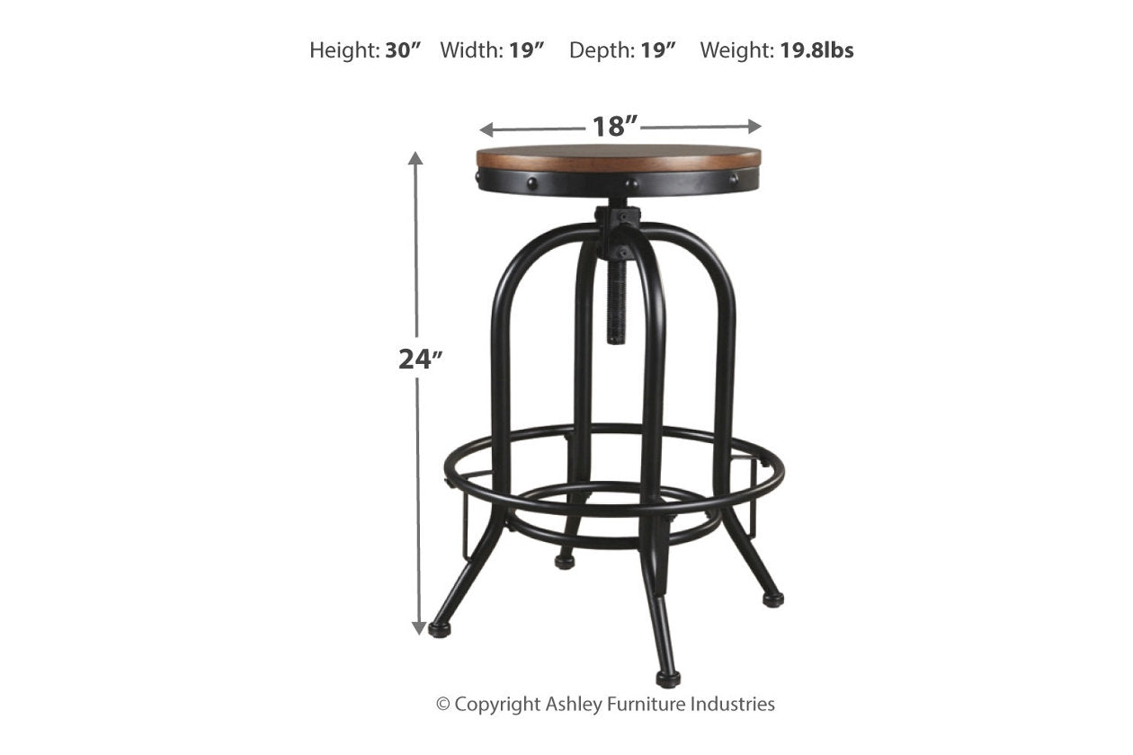 Valebeck Brown/Black Bar Height Barstool, Set of 2 - D546-230 - Bien Home Furniture &amp; Electronics