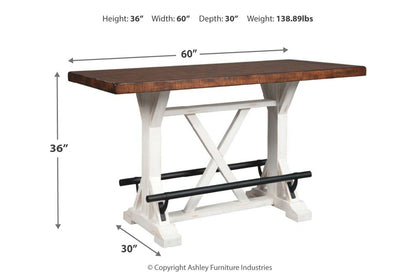 Valebeck White/Brown Counter Height Dining Table - D546-13 - Bien Home Furniture &amp; Electronics