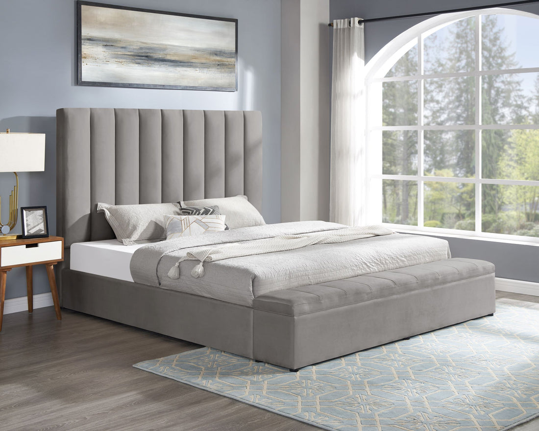 Valencia - Gray Platform Queen, King *Queen - Valencia Gray Queen - Bien Home Furniture &amp; Electronics