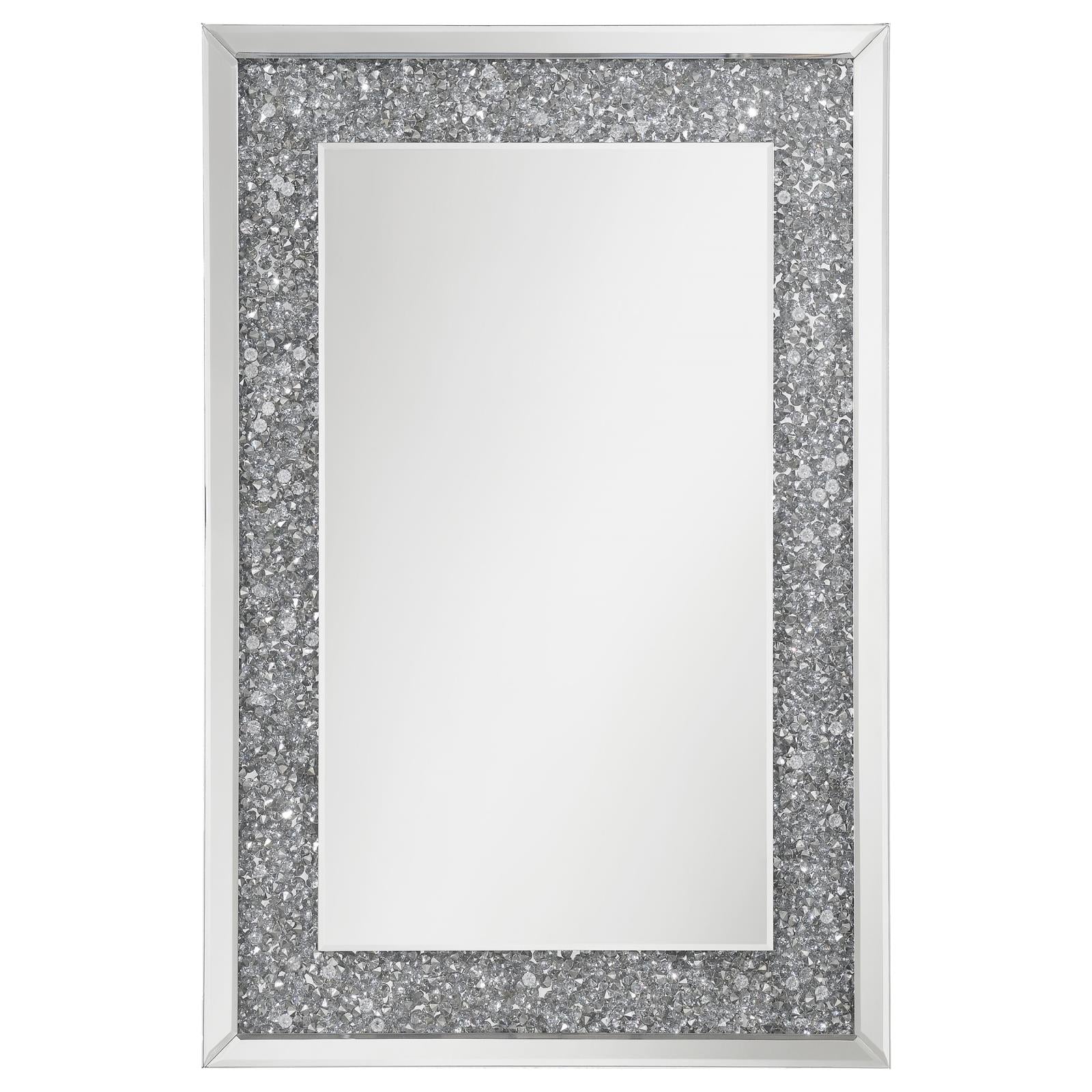 Valerie Crystal Inlay Rectangle Wall Mirror - 961635 - Bien Home Furniture &amp; Electronics