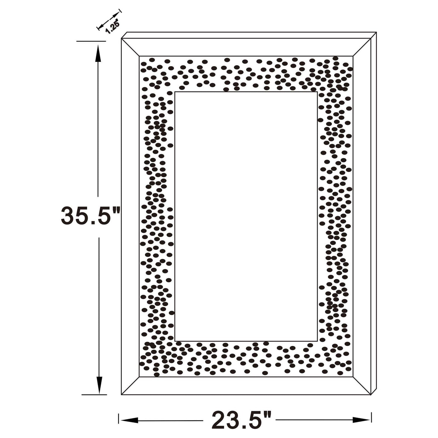 Valerie Crystal Inlay Rectangle Wall Mirror - 961635 - Bien Home Furniture &amp; Electronics