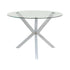 Vance Chrome Glass Top Dining Table with X-cross Base - 120760 - Bien Home Furniture & Electronics