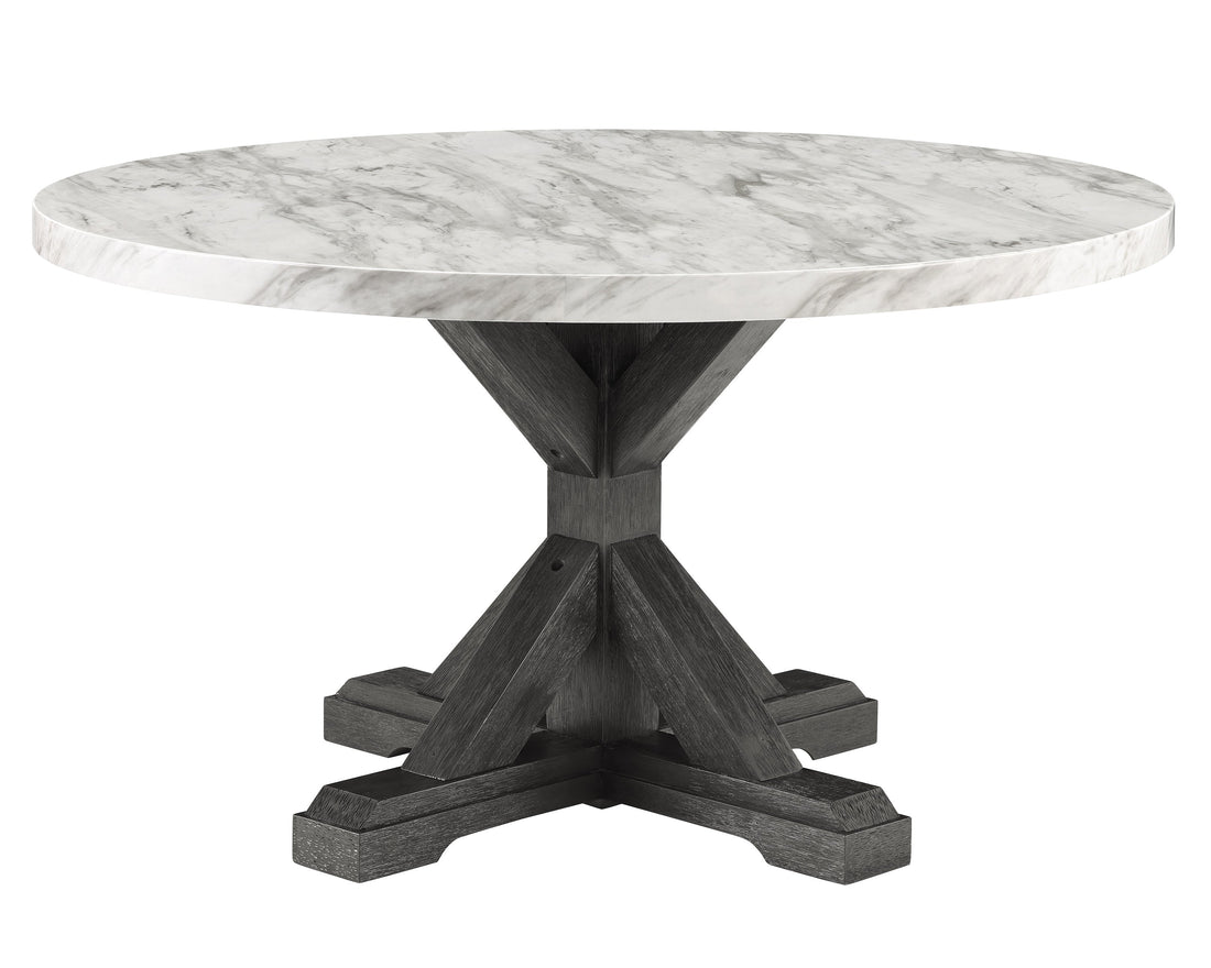 Vance Gray Round Dining Table - SET | 1318T-54R-TOP | 1318T-54R-LEG - Bien Home Furniture &amp; Electronics
