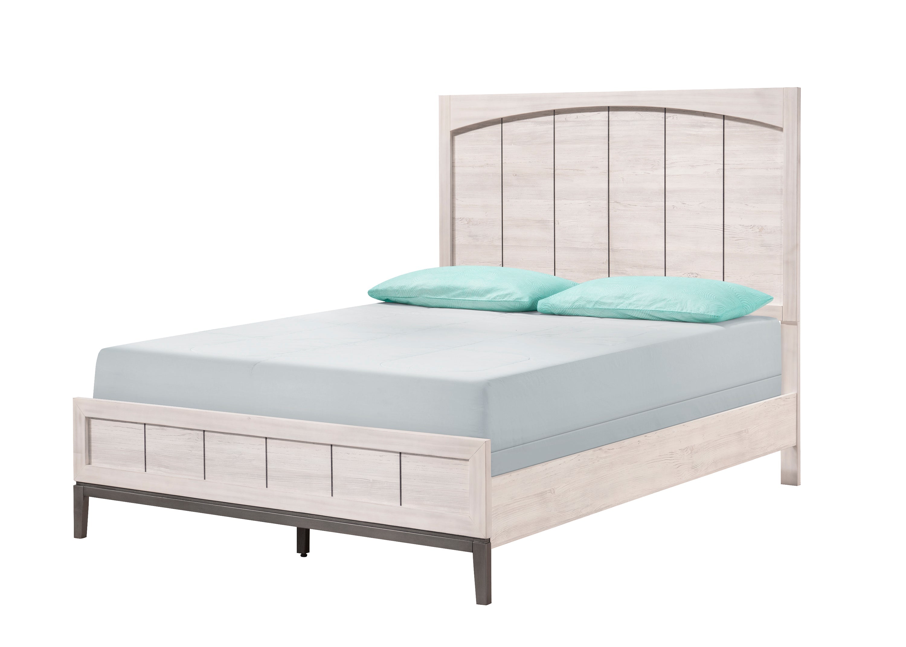 Veda Chalk King Panel Bed - SET | B3300-K-HBFB | B3300-KQ-RAIL | - Bien Home Furniture &amp; Electronics