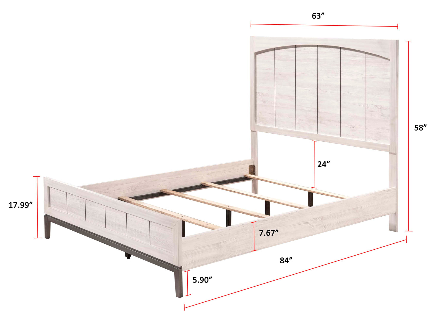 Veda Chalk King Panel Bed - SET | B3300-K-HBFB | B3300-KQ-RAIL | - Bien Home Furniture &amp; Electronics