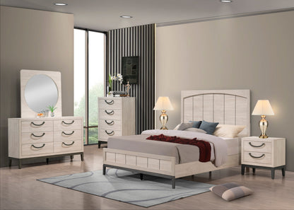 Veda Chalk Panel Bedroom Set - SET | B3300-Q-HBFB | B3300-KQ-RAIL | B3300-2 | B3300-4 - Bien Home Furniture &amp; Electronics