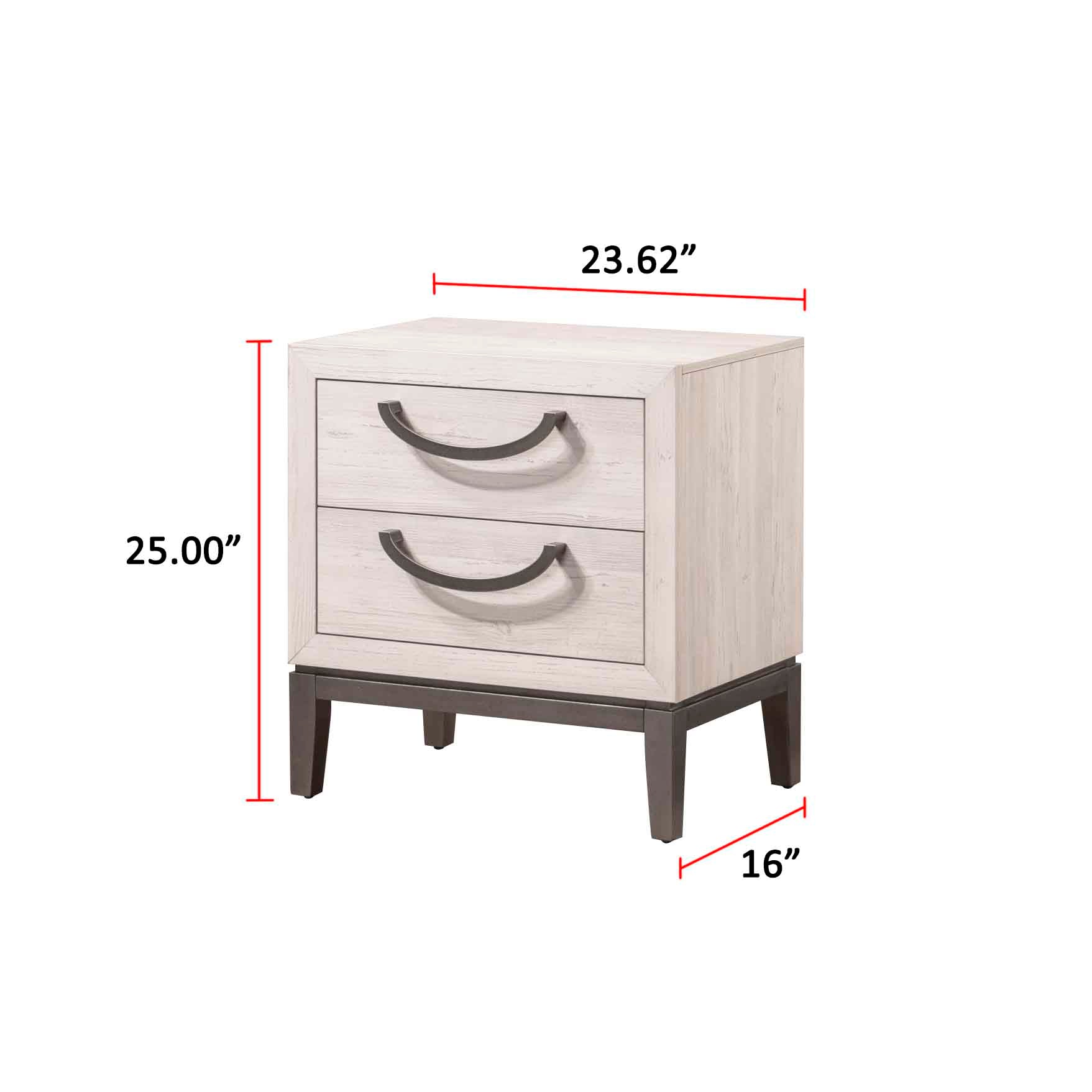 Veda Chalk Panel Bedroom Set - SET | B3300-Q-HBFB | B3300-KQ-RAIL | B3300-2 | B3300-4 - Bien Home Furniture &amp; Electronics