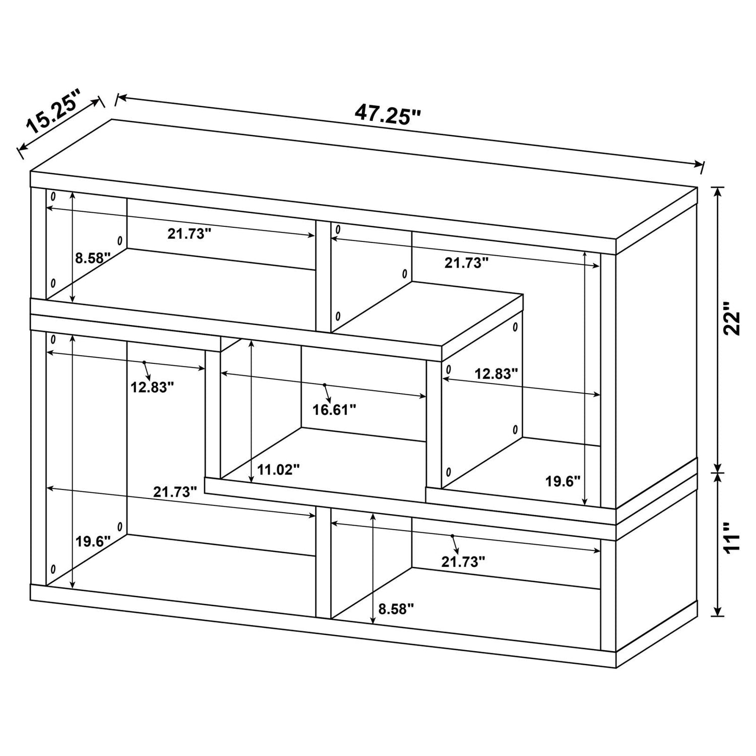 Velma Convertable Bookcase/TV Console Gray Driftwood - 802330 - Bien Home Furniture &amp; Electronics