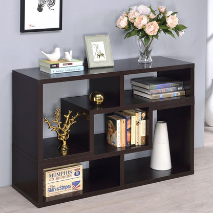 Velma Convertible TV Console/Bookcase Cappuccino - 800329 - Bien Home Furniture &amp; Electronics