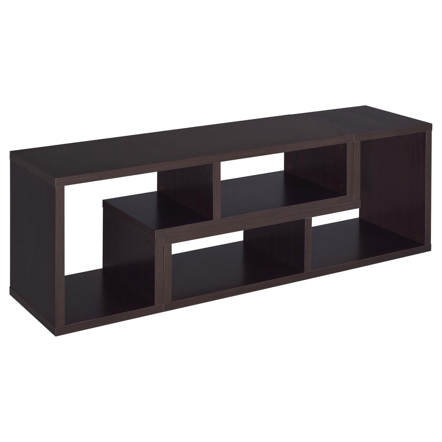 Velma Convertible TV Console/Bookcase Cappuccino - 800329 - Bien Home Furniture &amp; Electronics