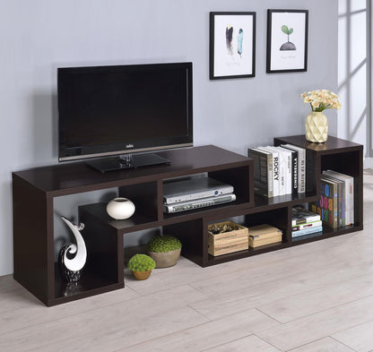 Velma Convertible TV Console/Bookcase Cappuccino - 800329 - Bien Home Furniture &amp; Electronics