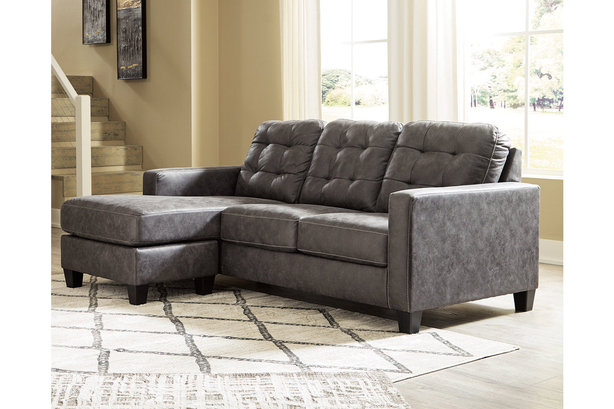 Venaldi Gunmetal Sofa Chaise - 9150118 - Bien Home Furniture &amp; Electronics