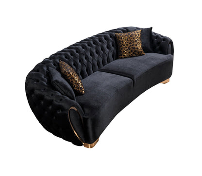 Victoria Black Velvet Living Room Set - VICTORIABLACK-SL - Bien Home Furniture &amp; Electronics