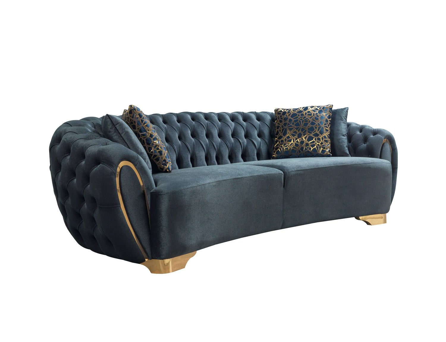  HomeStock Gothic Grandeur Navy Velvet Sofa : Home & Kitchen