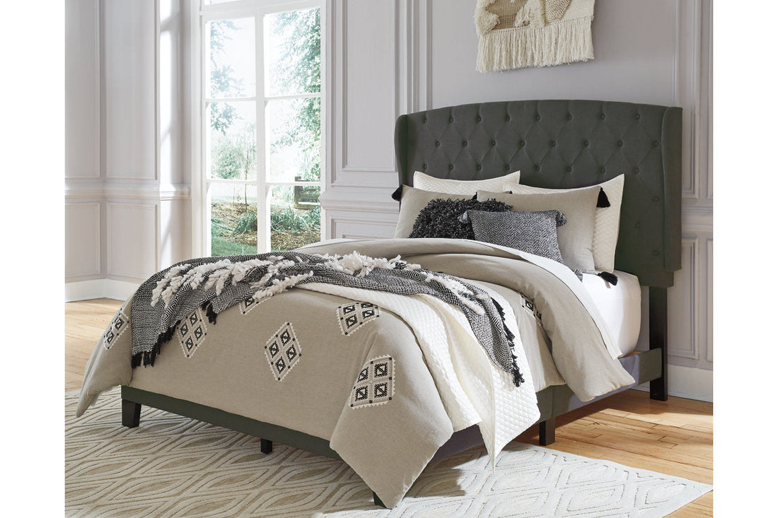 Vintasso Charcoal King Upholstered Bed - B089-882 - Bien Home Furniture &amp; Electronics