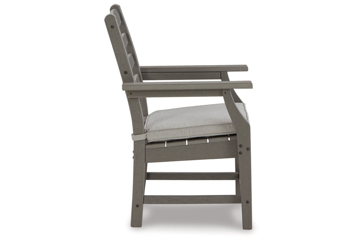 Visola Gray Arm Chair with Cushion, Set of 2 - P802-601A - Bien Home Furniture &amp; Electronics