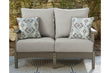 Visola Gray Outdoor Loveseat with Cushion - P802-835 - Bien Home Furniture & Electronics