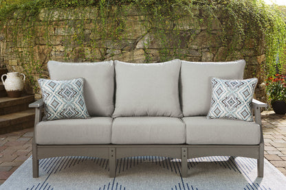 Visola Gray Outdoor Sofa with Cushion - P802-838 - Bien Home Furniture &amp; Electronics
