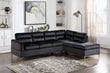 Vogue Black Velvet Sectional - Vogue-Black - Bien Home Furniture & Electronics